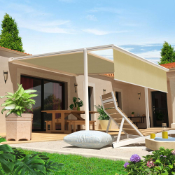 Pergola toile PYRITE – 4,00x3,00 M – Motorisé secours à télécommande + Coffre LED + Lambrequin INTERSUN - 3