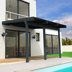 Pergola solaire photovoltaïque Cornaline 5,733x3,492 M - Gris 4000W Chemin de câbles inclus INTERSUN - 1