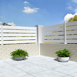 Clôture ranch panneau ajouré 3 lames L 1911 x H 565 mm INTERSUN - 1