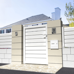 Portillon brise-vue L 1000 x H 1407 mm – Blanc satiné RAL9010