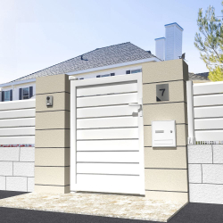 Portillon brise-vue L 1000 x H 1557 mm – Blanc satiné RAL9010