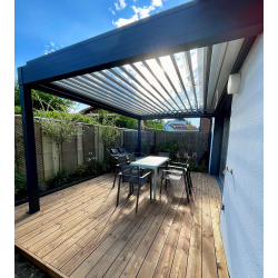 Pergola bioclimatique SPINELLE – Lames parallèles – Coloris armature et lames : Blanc satiné RAL9010 2